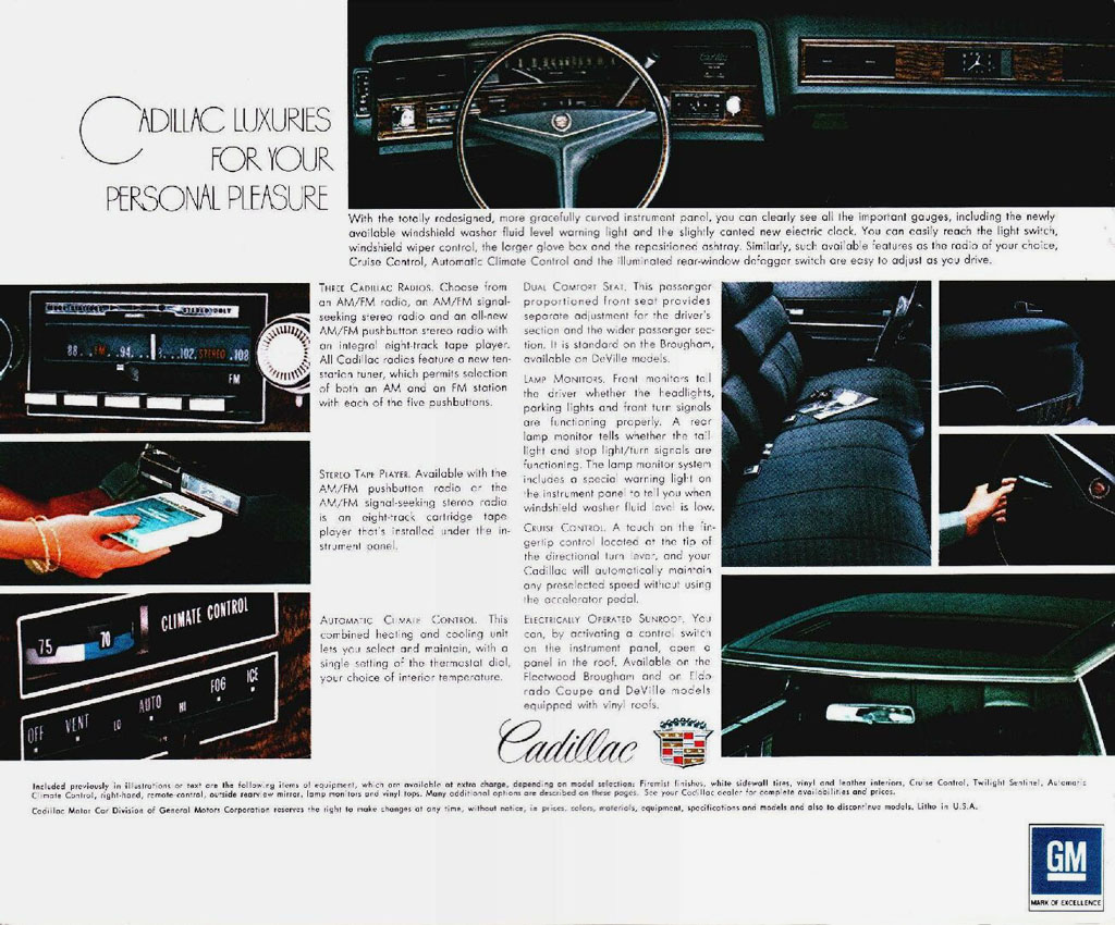 1971 Cadillac Look Of Leadership Mailer Page 12